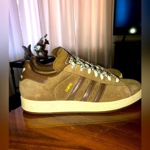 Mens Adidas brown suede leather Campus athletic shoes Sz 10